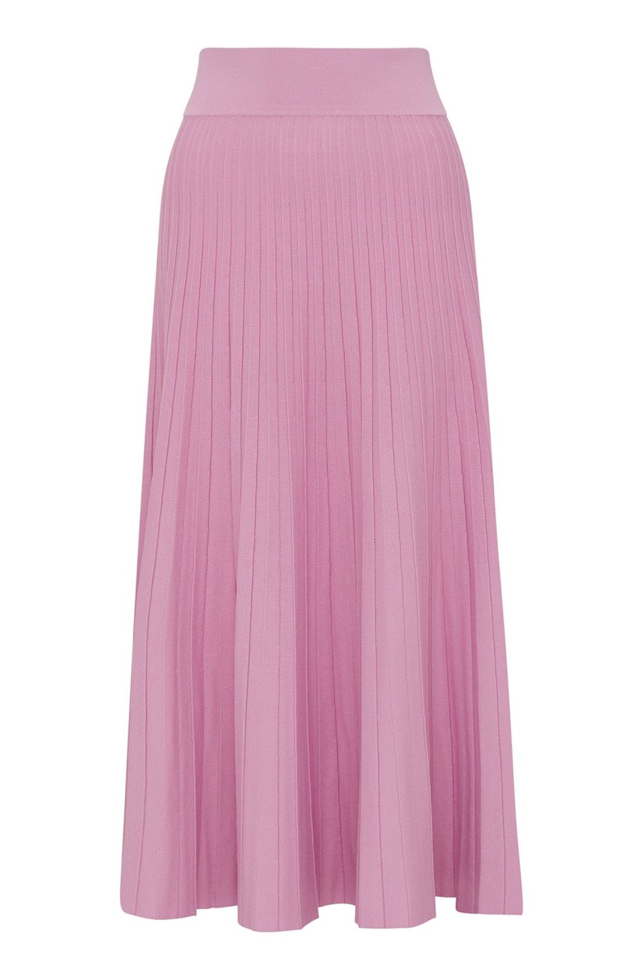 Cable Melbourne Knitwear | Crepe Pleat Skirt - Musk Pink