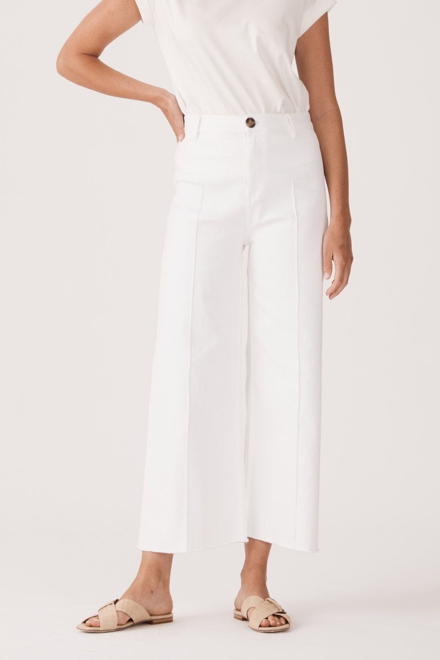 Cable Melbourne Pants & Shorts | Kendall Drill Wide Leg Pant - White