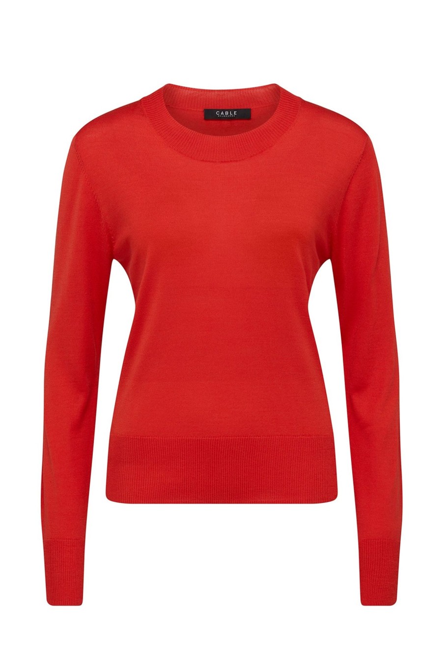 Cable Melbourne Jumpers | Silk Crew Jumper - Tomato