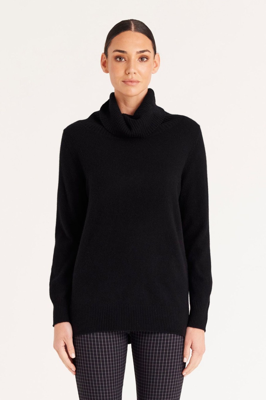 Cable Melbourne Jumpers | Cashmere Cowl Jumper - Black