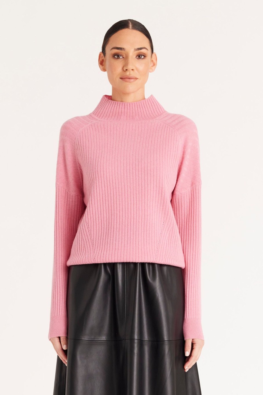 Cable Melbourne Jumpers | Cashmere Rib Jumper - Rose