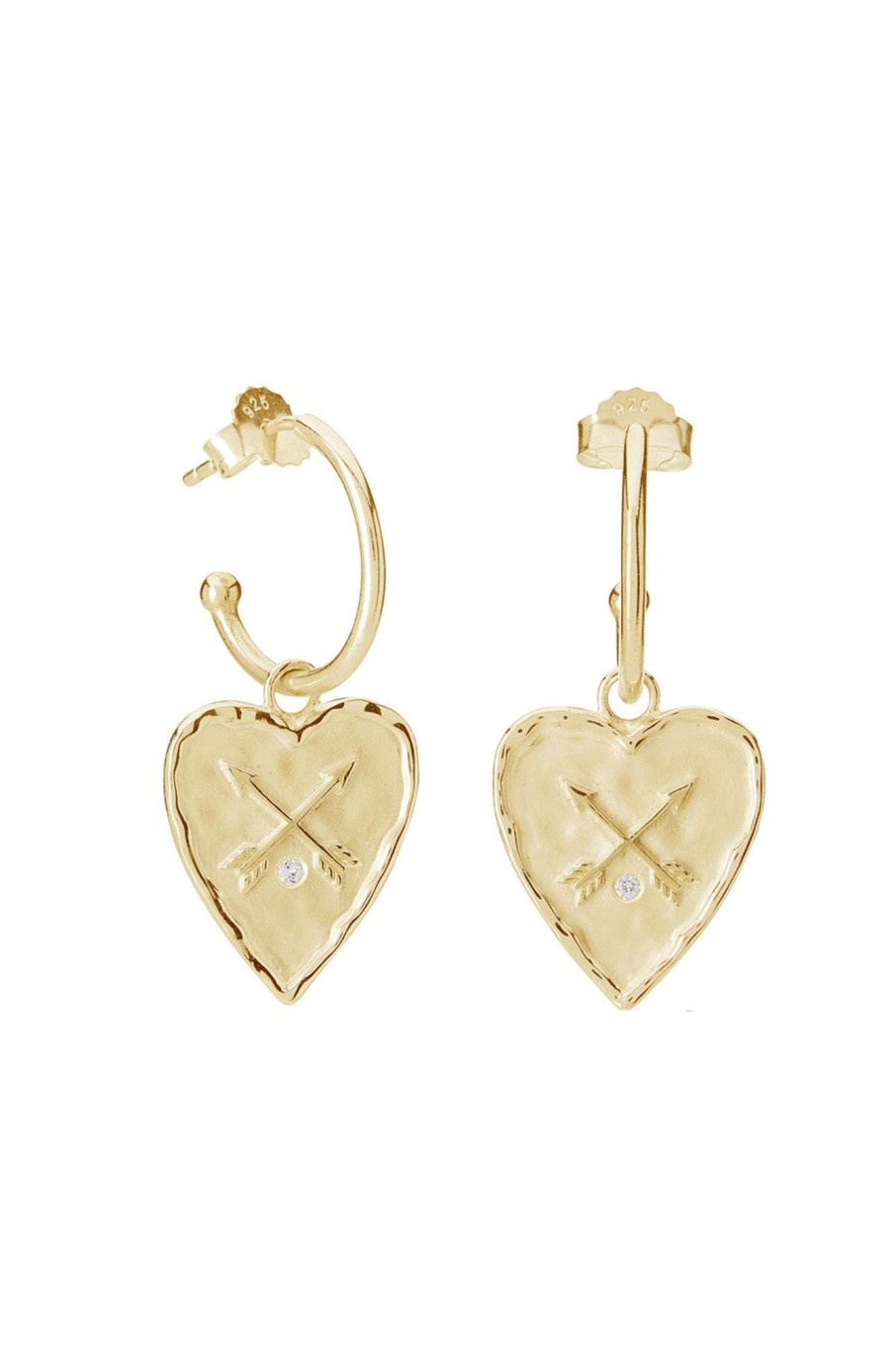 Cable Melbourne Jewellery | Murkani Heart Earrings Gold - Gold