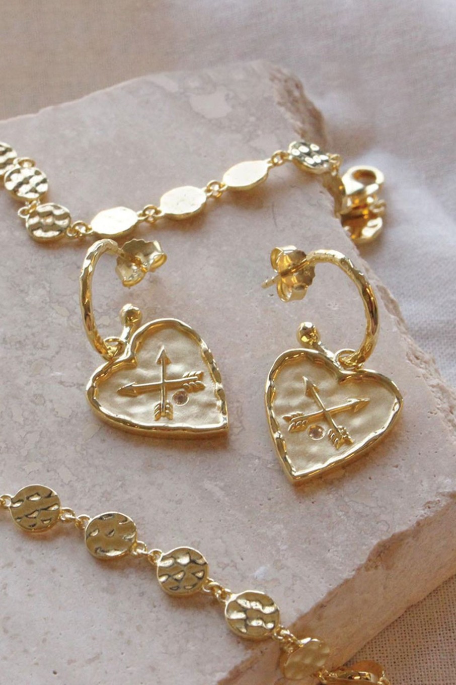 Cable Melbourne Jewellery | Murkani Heart Earrings Gold - Gold