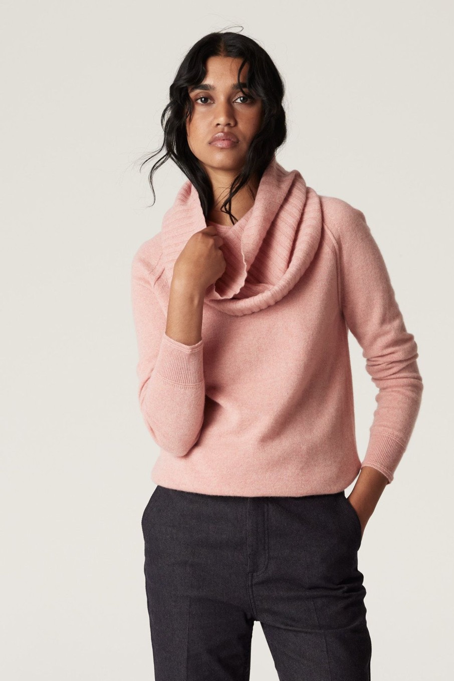 Cable Melbourne Knitwear | Cashmere Snood - Dusty Pink