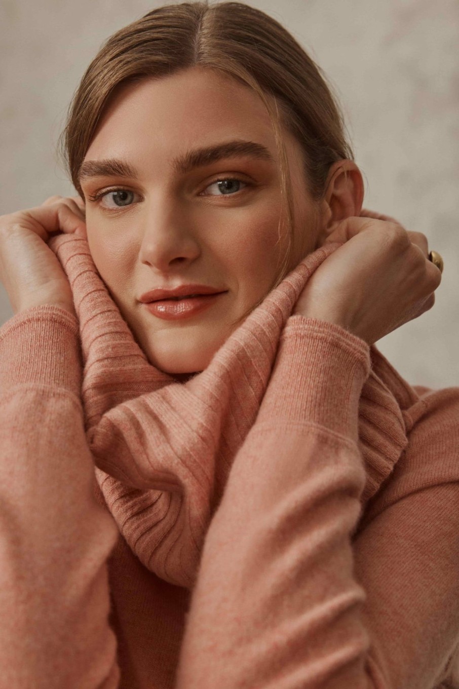 Cable Melbourne Knitwear | Cashmere Snood - Dusty Pink