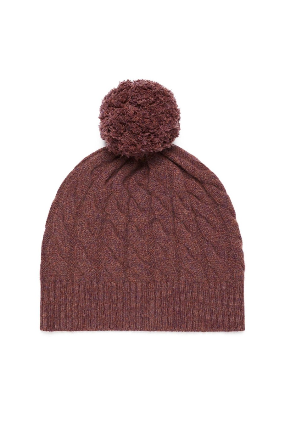 Cable Melbourne Scarves & Beanies | Pure Cashmere Beanie - Mulberry Marle