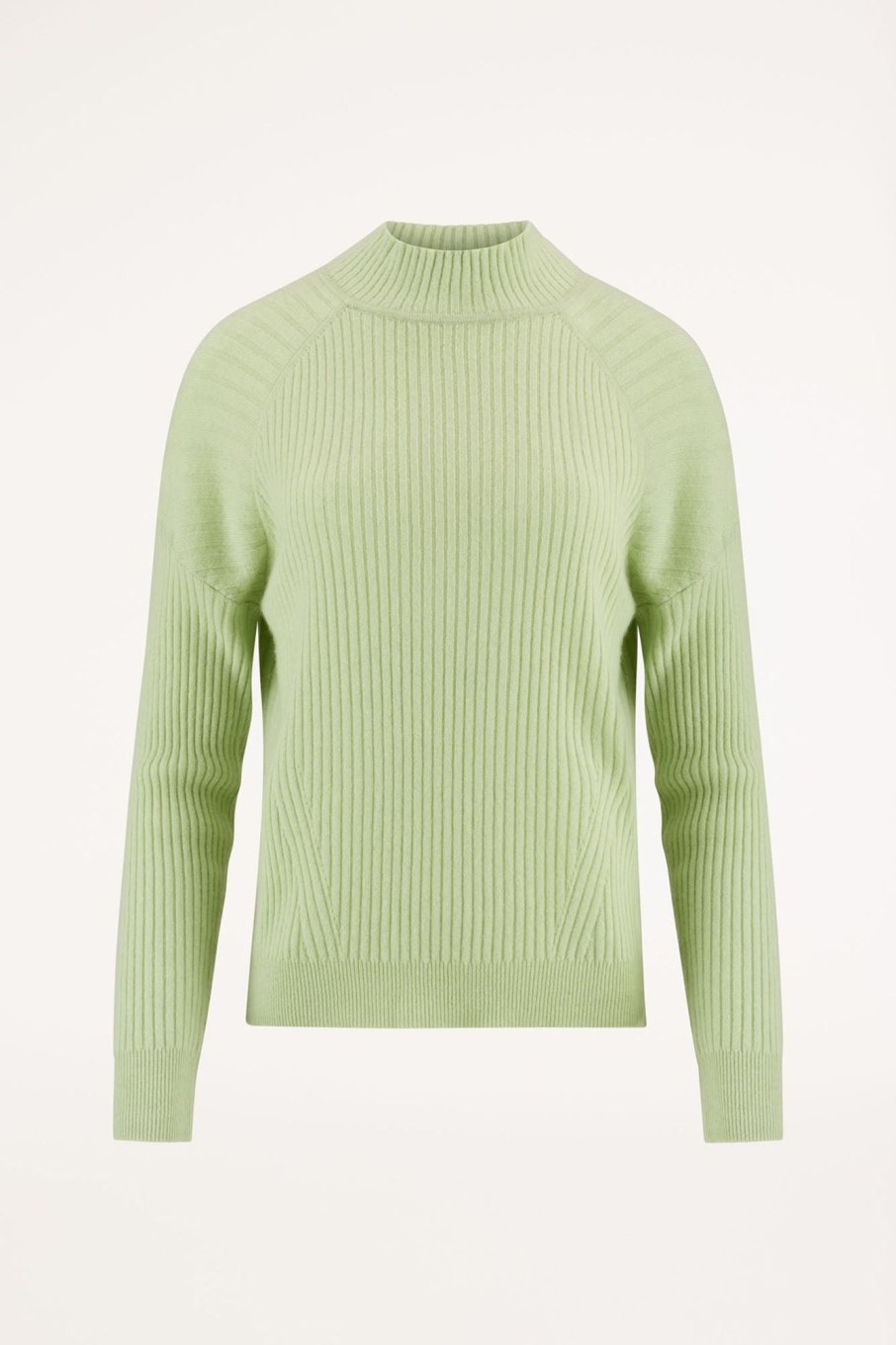 Cable Melbourne Jumpers | Cashmere Rib Jumper - Pistachio Green