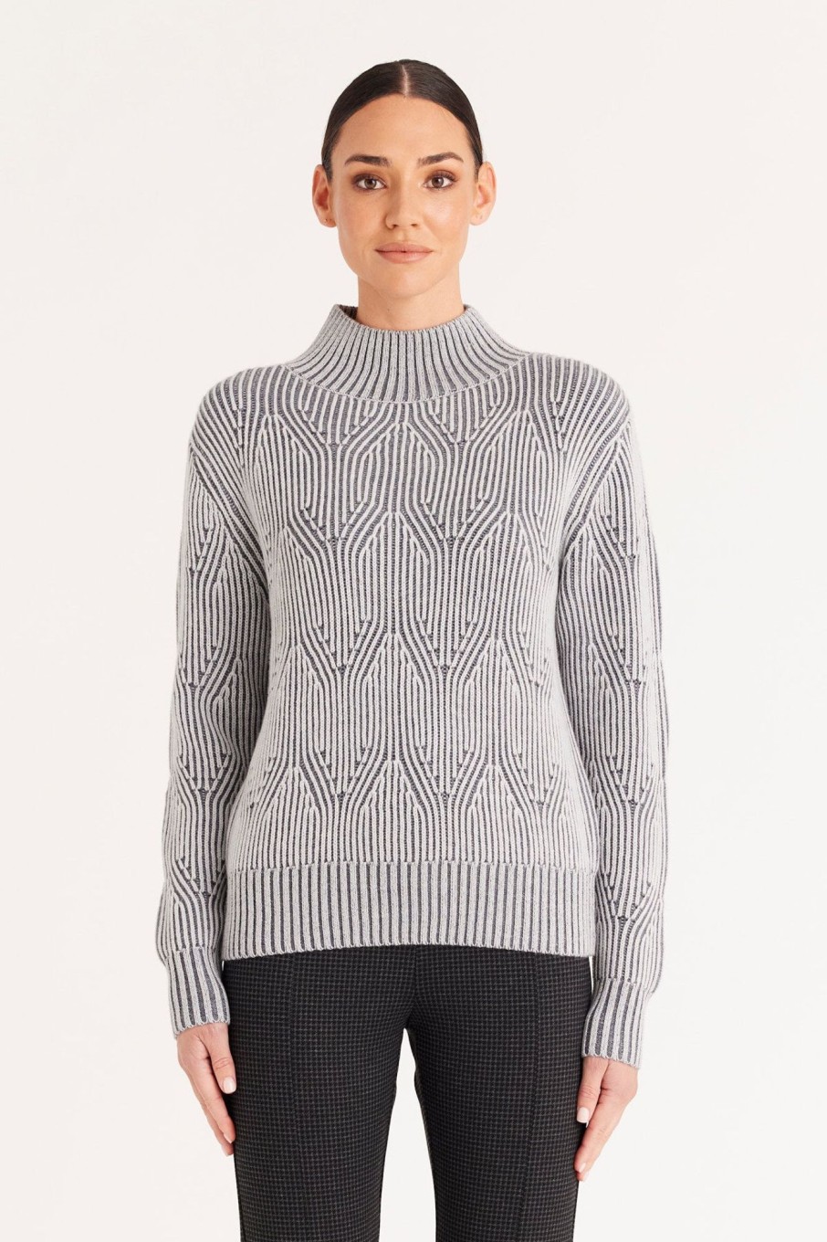 Cable Melbourne Jumpers | Sofia Merino Jumper - Ash Grey