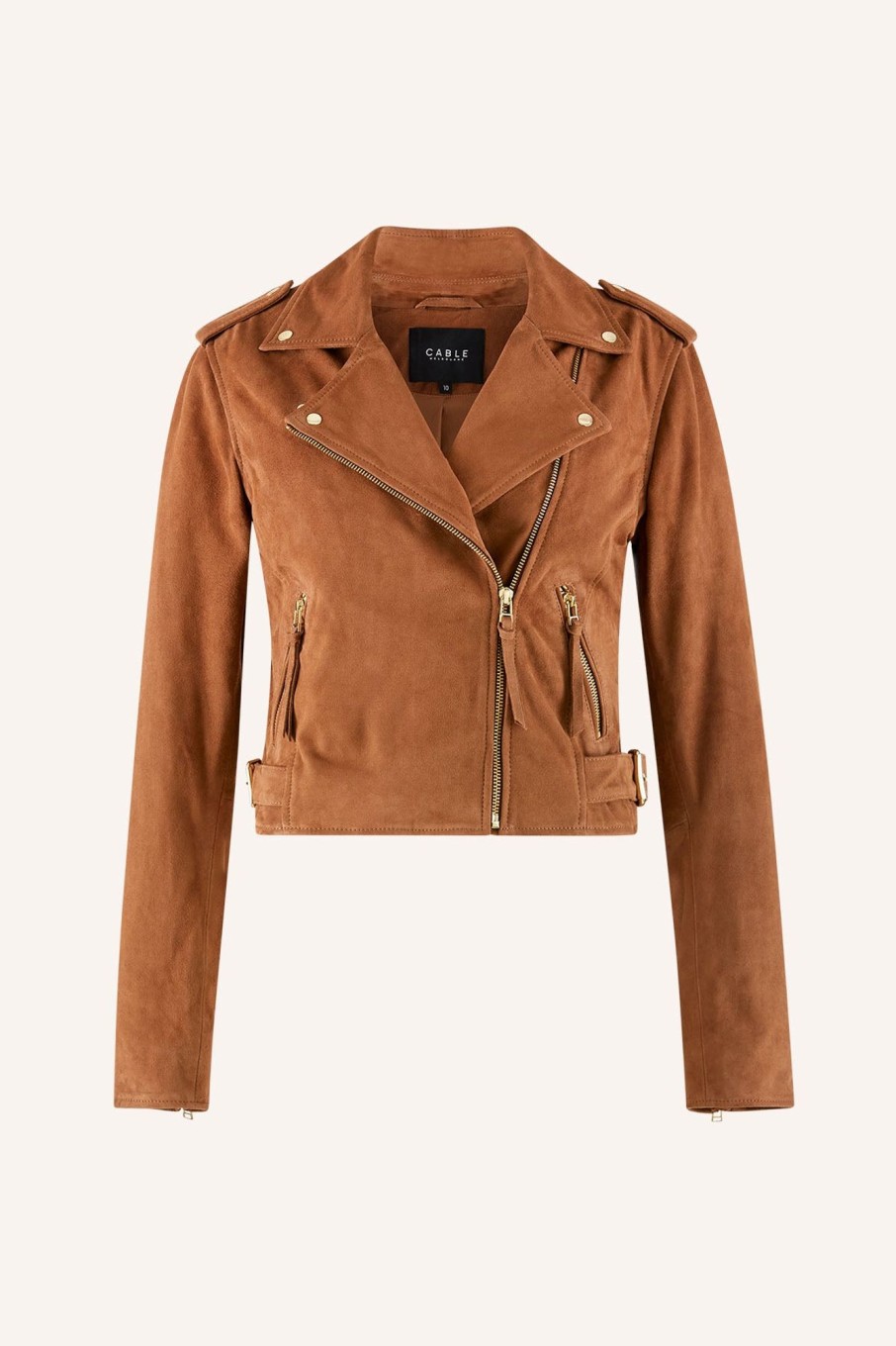 Cable Melbourne Jackets, Blazers & Coats | Hendrix Suede Biker Jacket - Rust