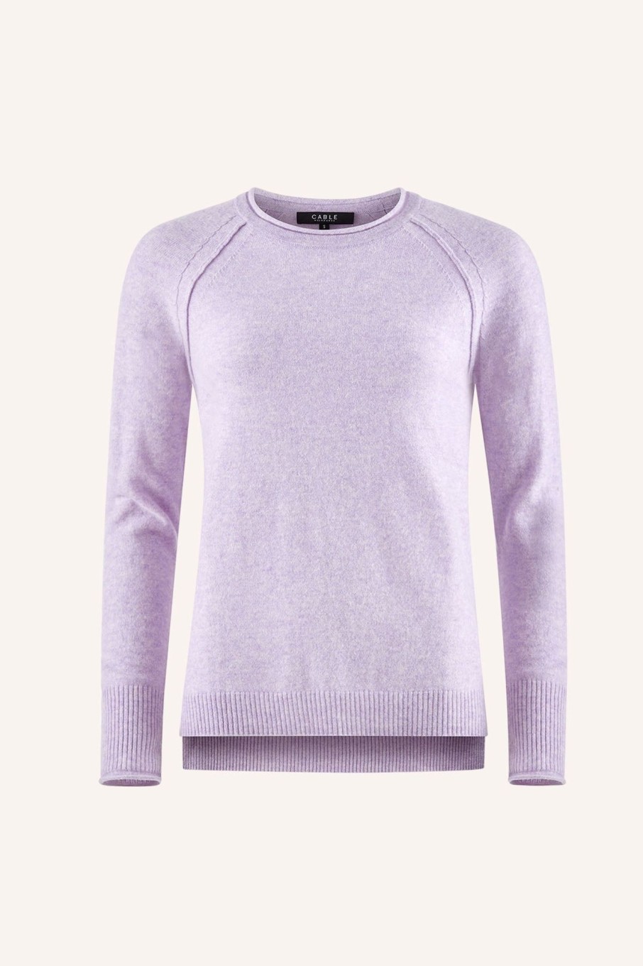 Cable Melbourne Jumpers | Cashmere Crew Jumper - Lavender