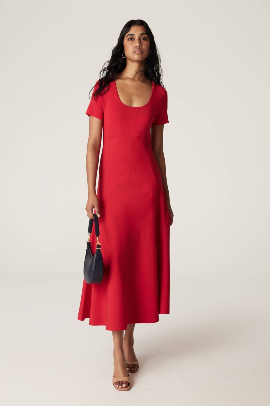 Cable Melbourne Dresses | Crepe Bodice Dress - Red