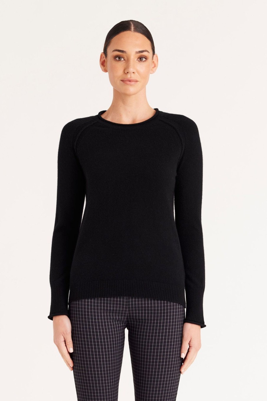 Cable Melbourne Jumpers | Cashmere Crew Jumper - Black