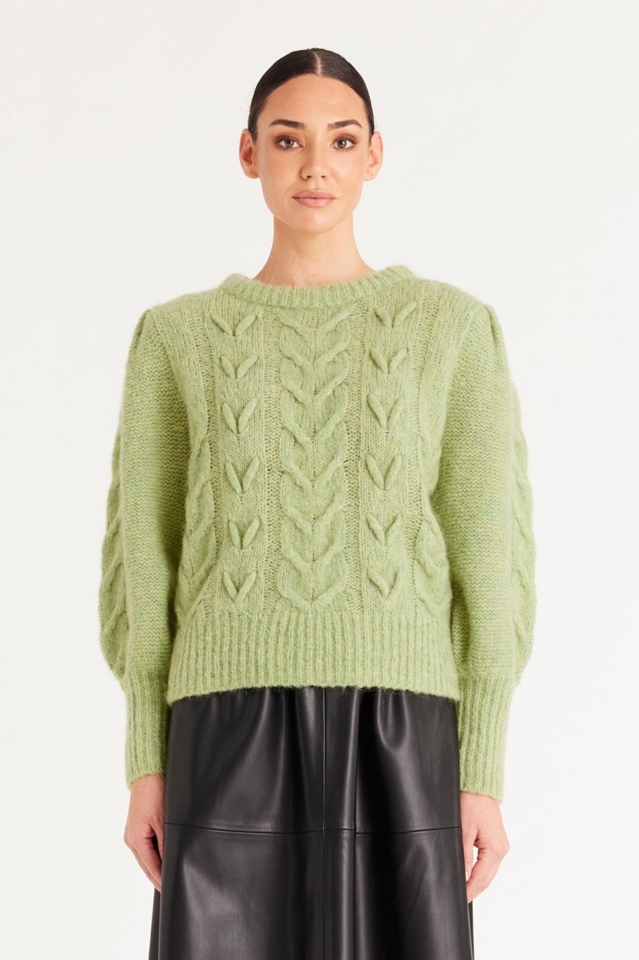 Cable Melbourne Jumpers | Jagger Cable Jumper - Pistachio Green