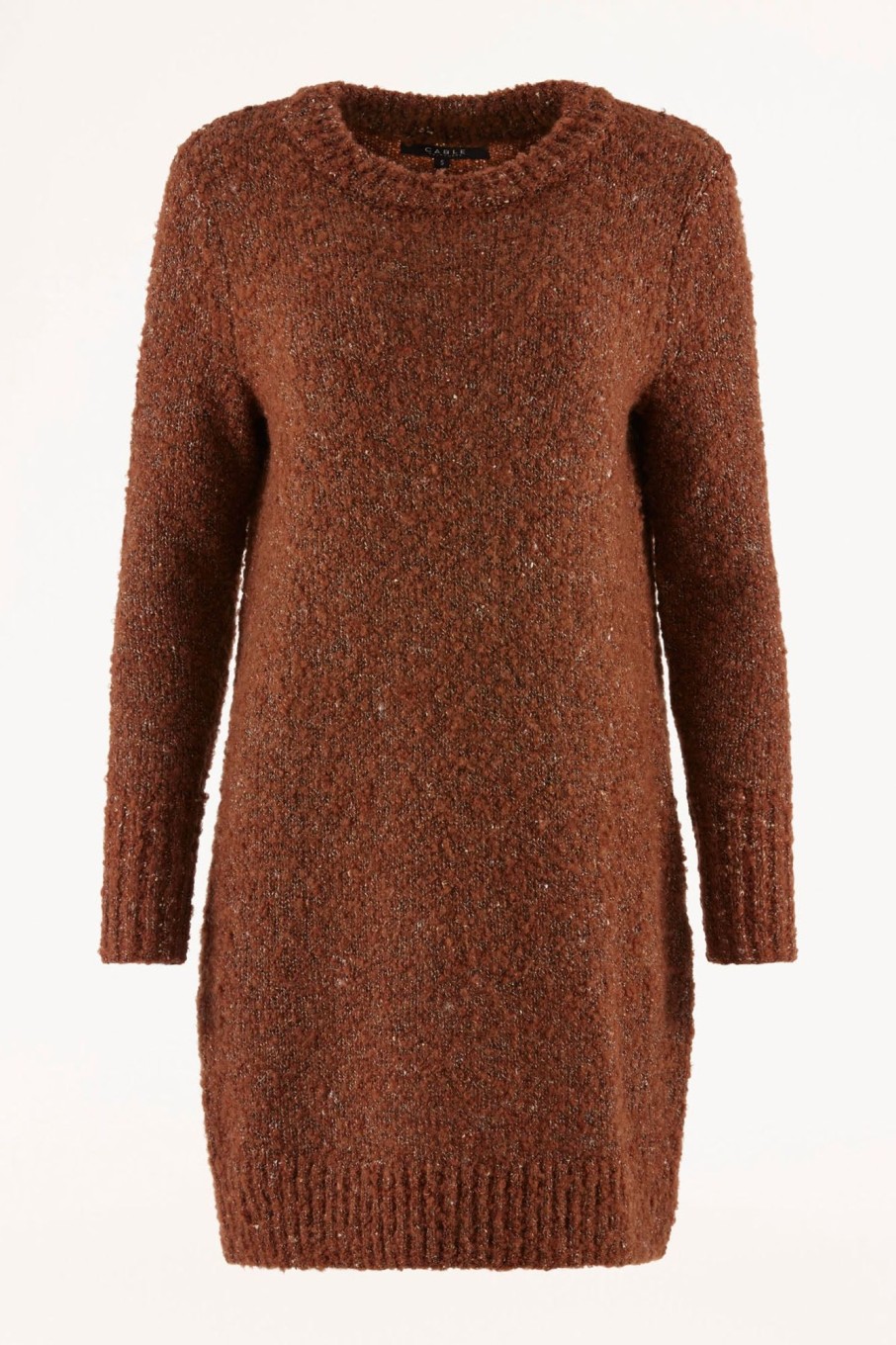 Cable Melbourne Jumpers | Liza Jumper Dress - Rust Lurex