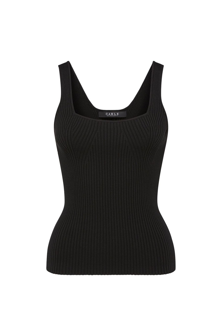 Cable Melbourne Knitwear | Ribbed Knit Tank - Black