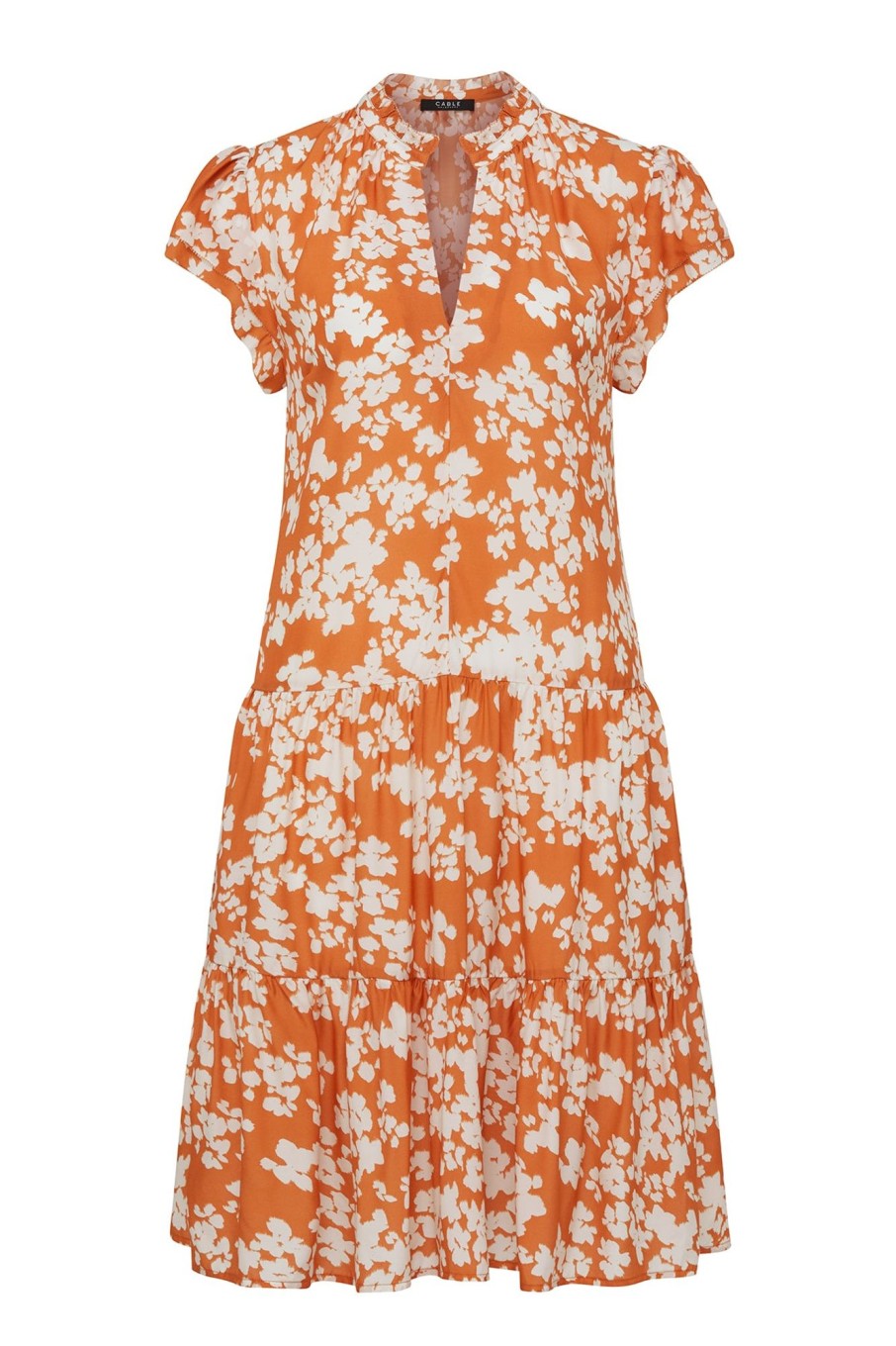 Cable Melbourne Dresses | Valencia Frill Dress - Orange Floral