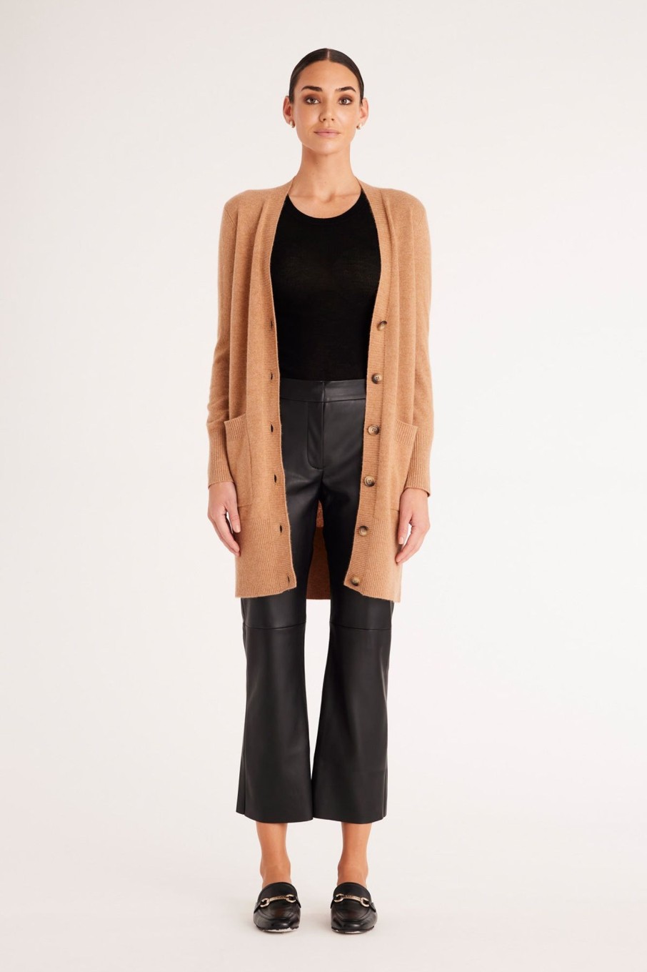 Cable Melbourne Knitwear | Cashmere Drape Cardigan - Camel