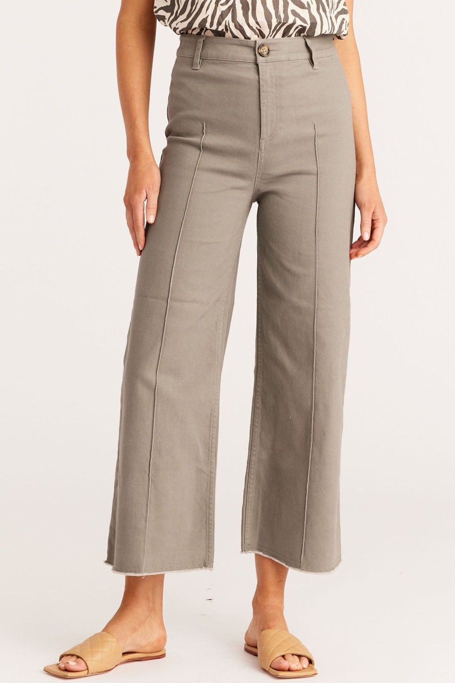 Cable Melbourne Pants & Shorts | Kendall Drill Wide Leg Pant - Khaki