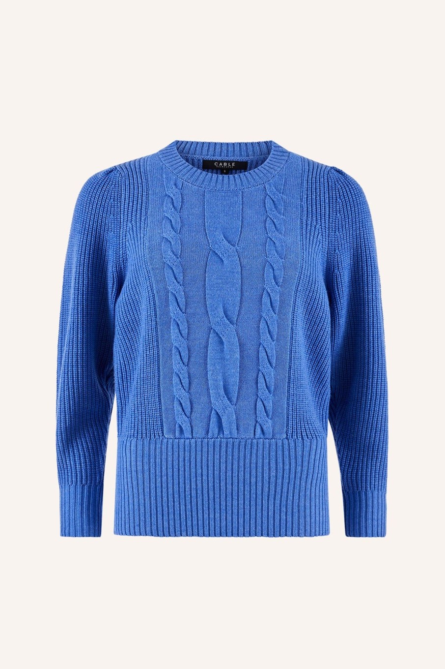 Cable Melbourne Jumpers | Celine Merino Cable Jumper - Cornflower Blue