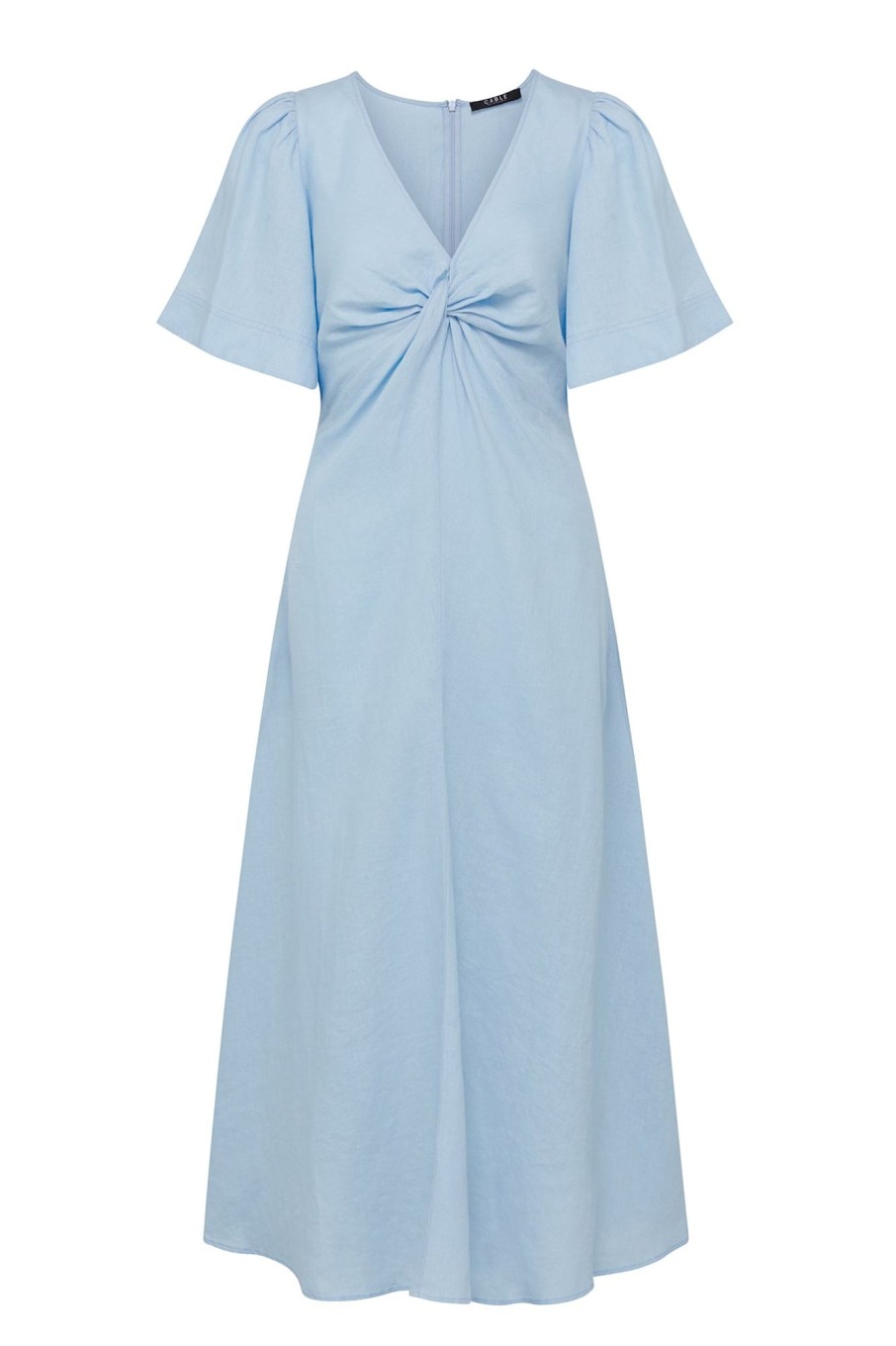 Cable Melbourne Dresses | Pure Linen Twist Dress - Sky Blue