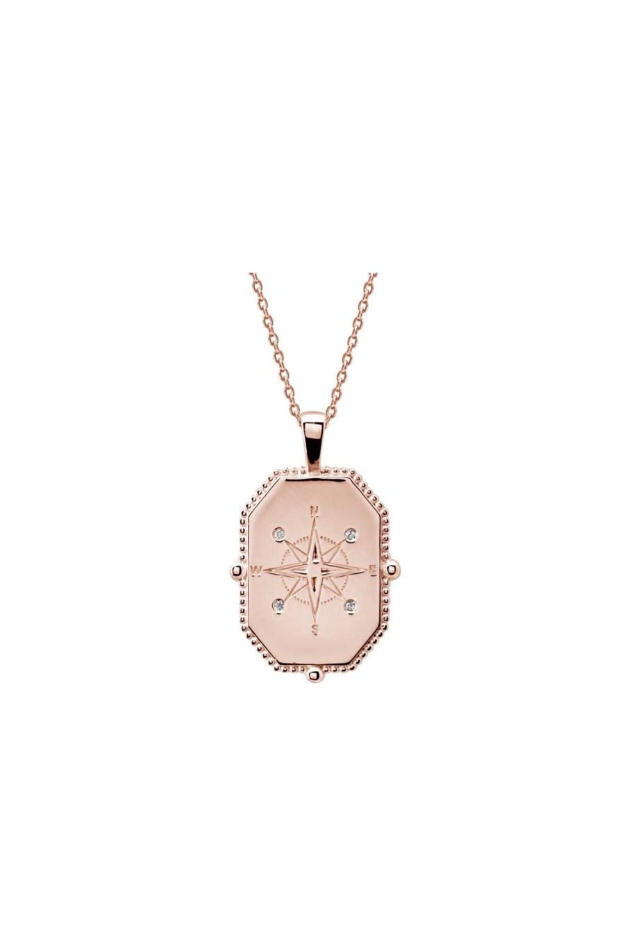 Cable Melbourne Jewellery | Murkani Compass Necklace Rose - Rose Gold