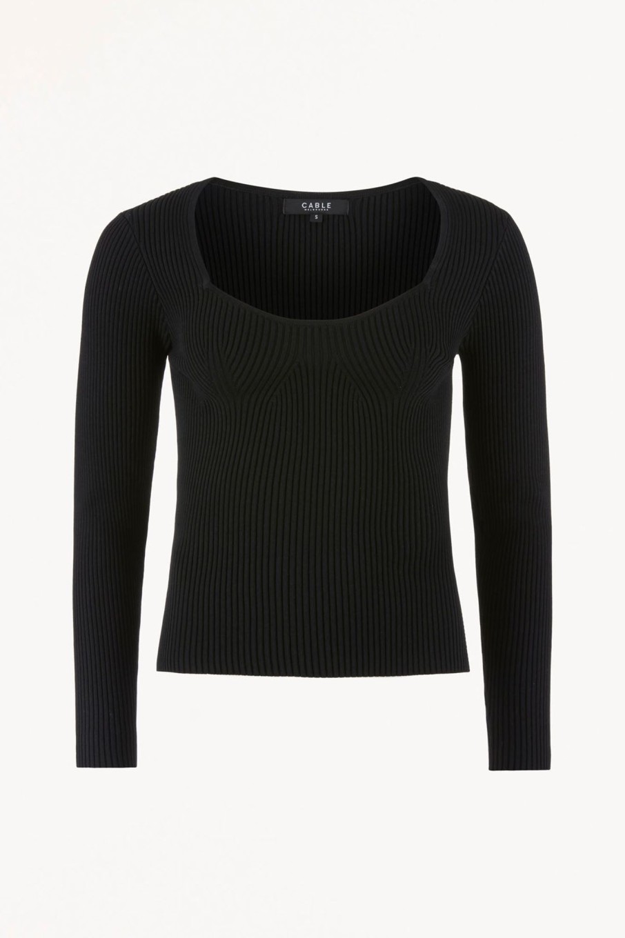 Cable Melbourne Knitwear | Camille Rib Top - Black