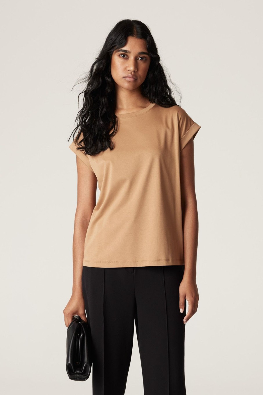 Cable Melbourne Tops & Shirts | Pima Tee - Camel