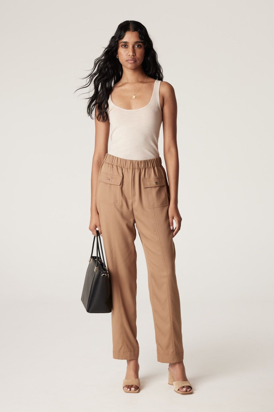 Cable Melbourne Matching Sets | Carmen Tencel Pant - Camel