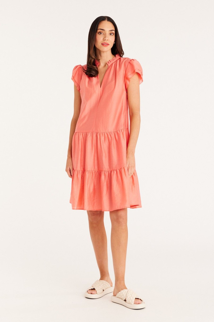 Cable Melbourne Dresses | Iris Frill Dress - Coral