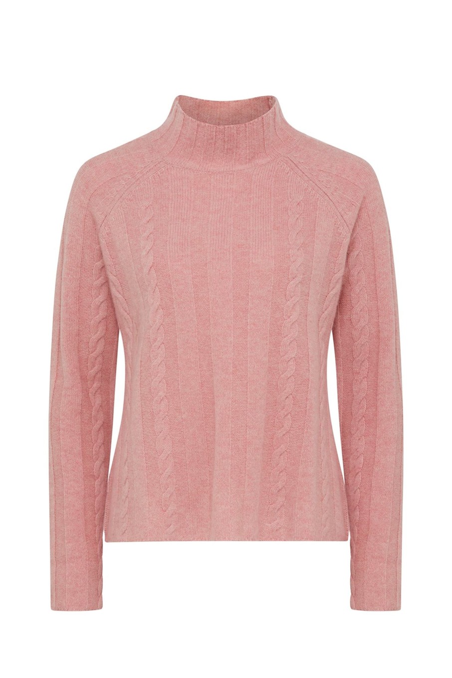 Cable Melbourne Jumpers | Cashwool Cable Jumper - Dusty Pink