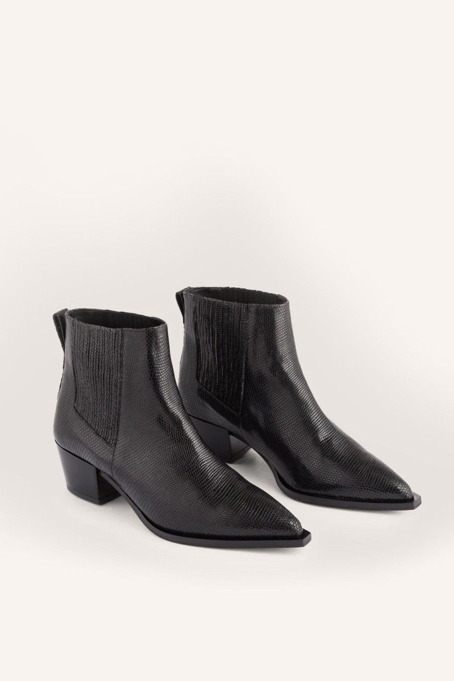 Cable Melbourne Shoes | Ivy Lee Gayle Lizard Boot - Black