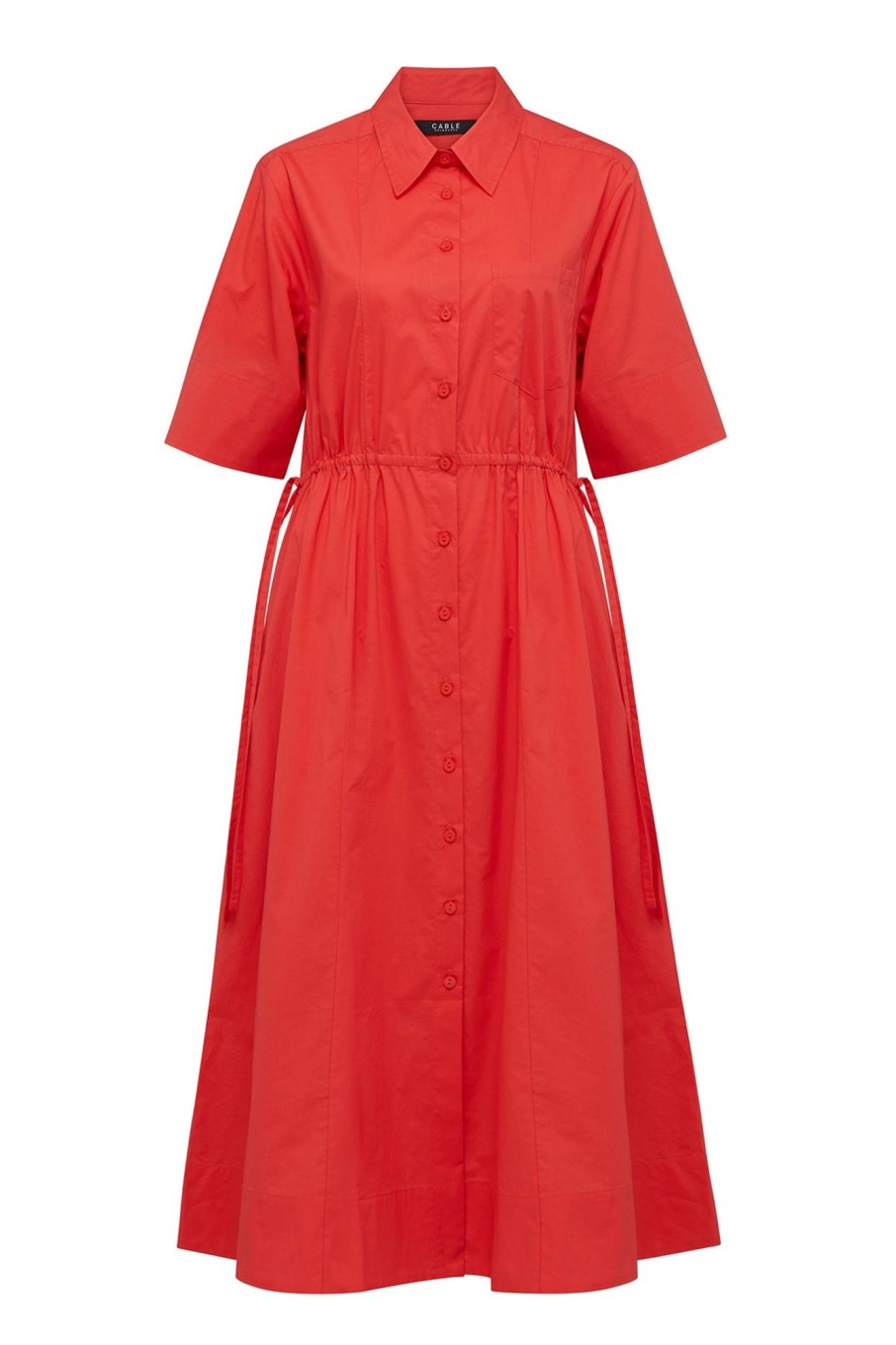 Cable Melbourne Dresses | Lucy Poplin Shirt Dress - Tomato