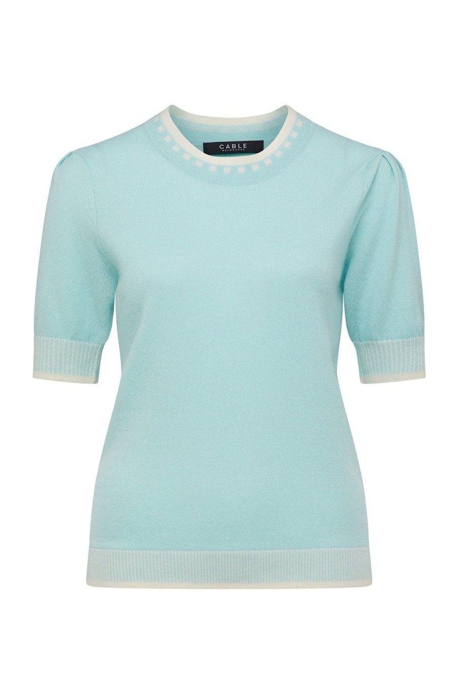 Cable Melbourne Tops & Shirts | Cashwool Crew Tee - Seafoam