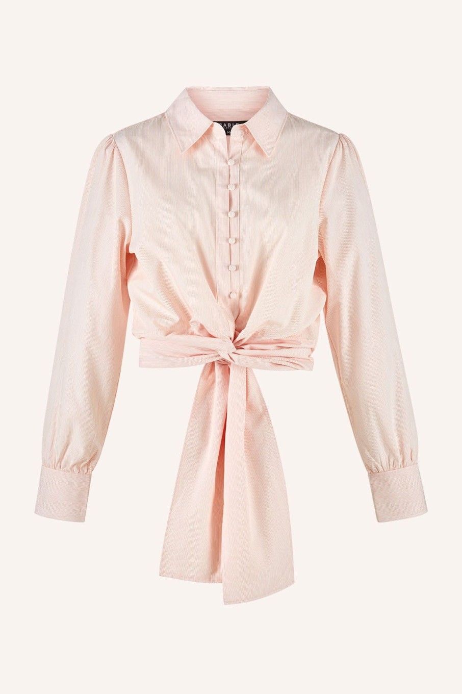 Cable Melbourne Tops & Shirts | Tie Front Shirt - Peach Stripe