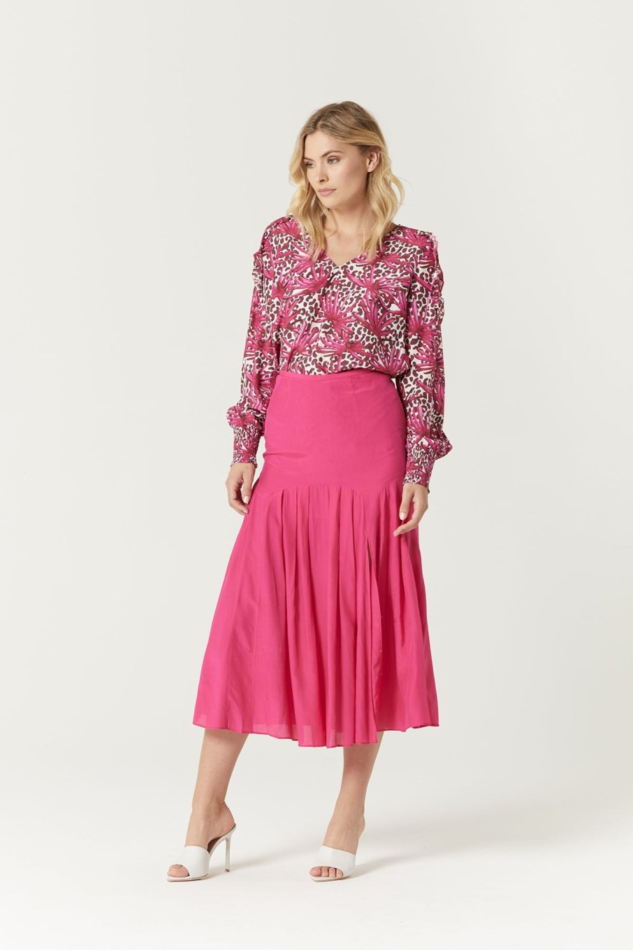 Cable Melbourne Skirts | Ginger Midi Skirt - Hibiscus