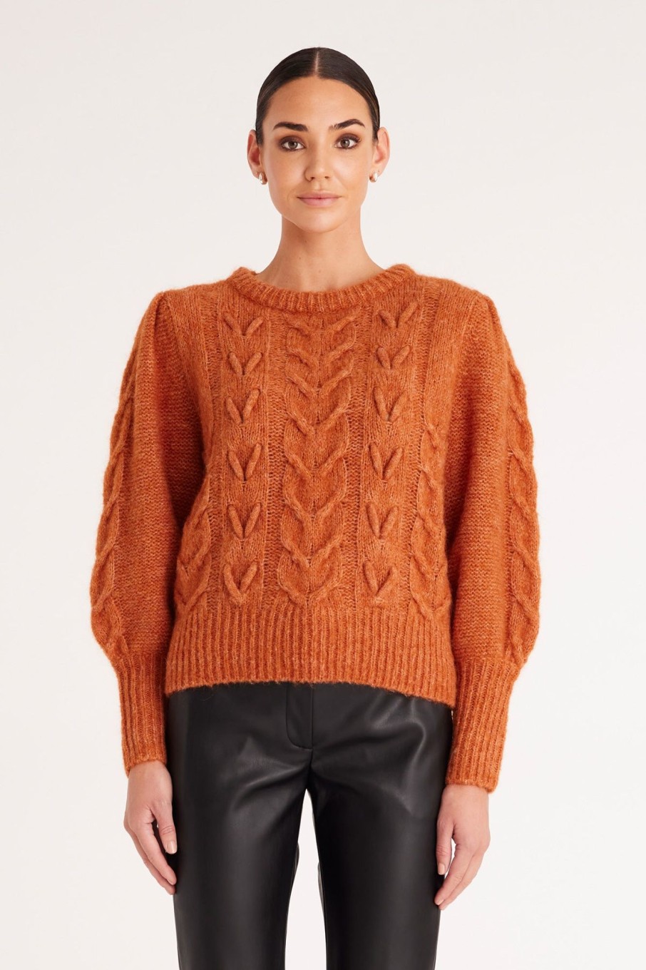 Cable Melbourne Jumpers | Jagger Cable Jumper - Burnt Orange