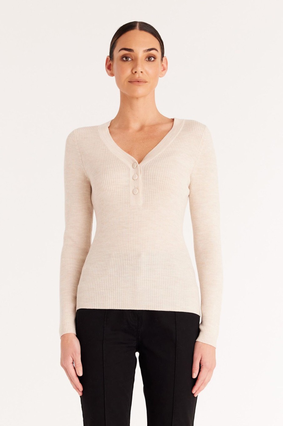 Cable Melbourne Foundation Basics | Elsa Merino Jumper - Wheat