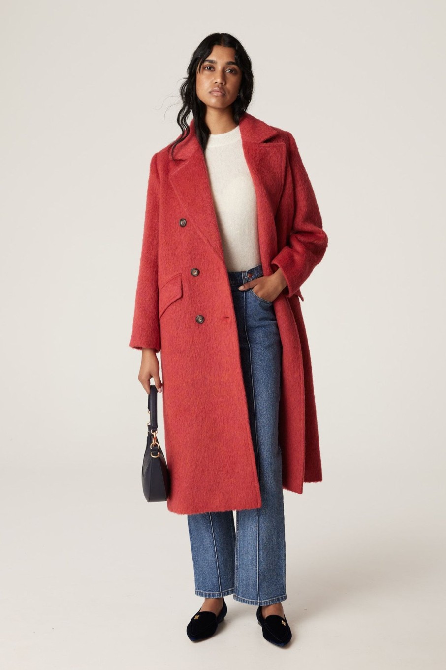 Cable Melbourne Jackets, Blazers & Coats | Sabine Double Breasted Coat - Red