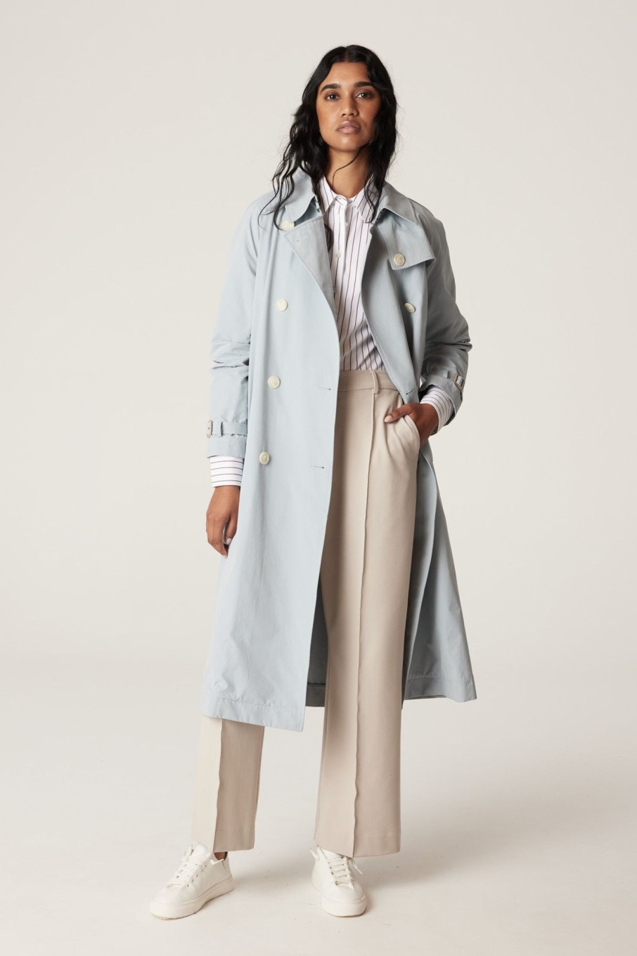 Cable Melbourne Jackets, Blazers & Coats | Luna Trench Coat - Ice Blue