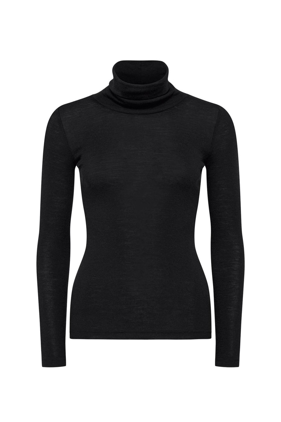 Cable Melbourne Foundation Basics | Babywool Rib Turtle Neck - Black