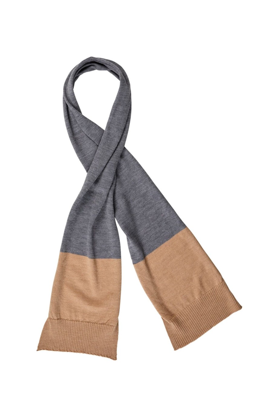 Cable Melbourne Scarves & Beanies | Block Colour Scarf - Grey/Sand