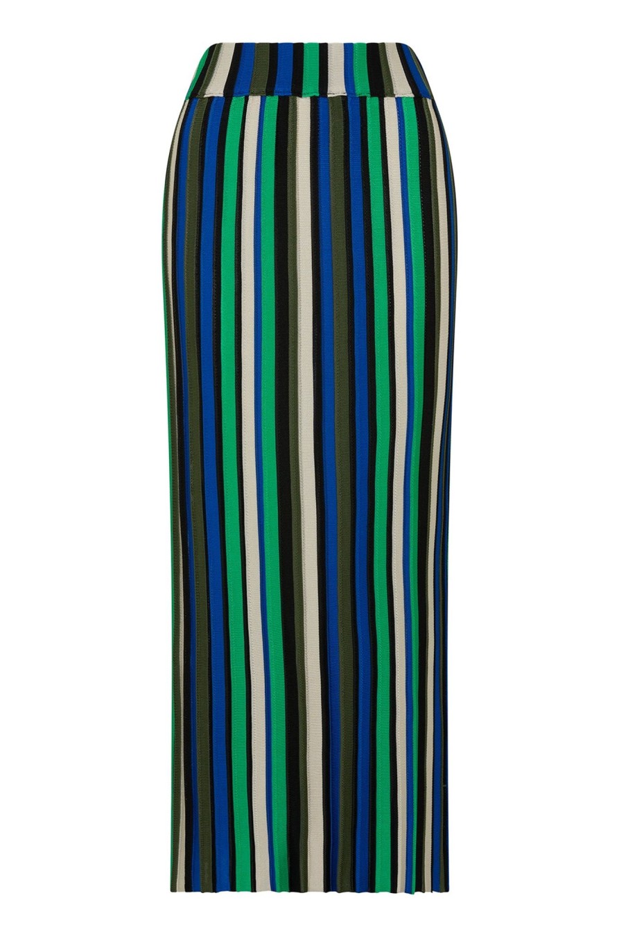 Cable Melbourne Knitwear | Crepe Knit Skirt - Green Stripe