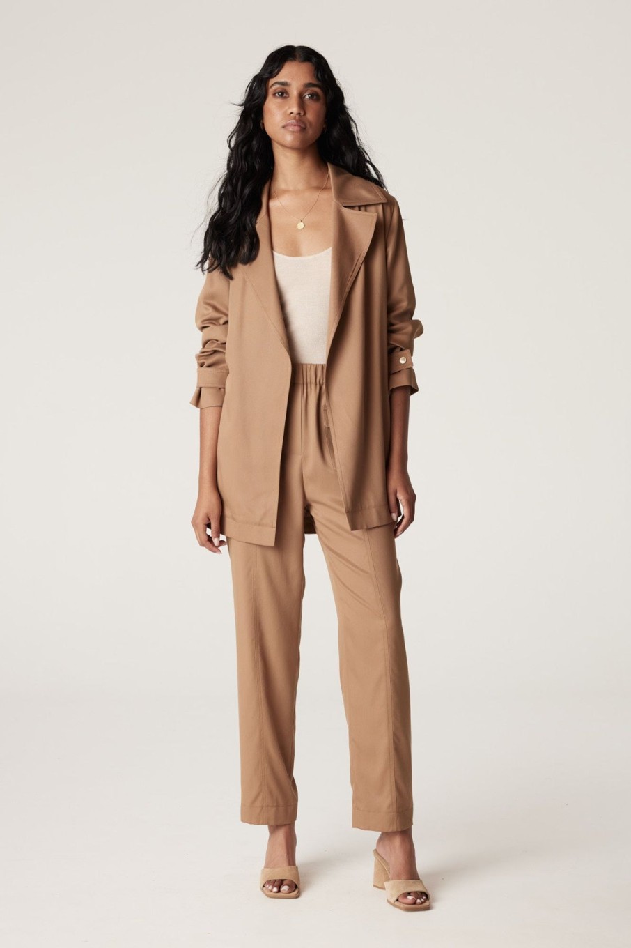 Cable Melbourne Jackets, Blazers & Coats | Carmen Tencel Trench - Camel