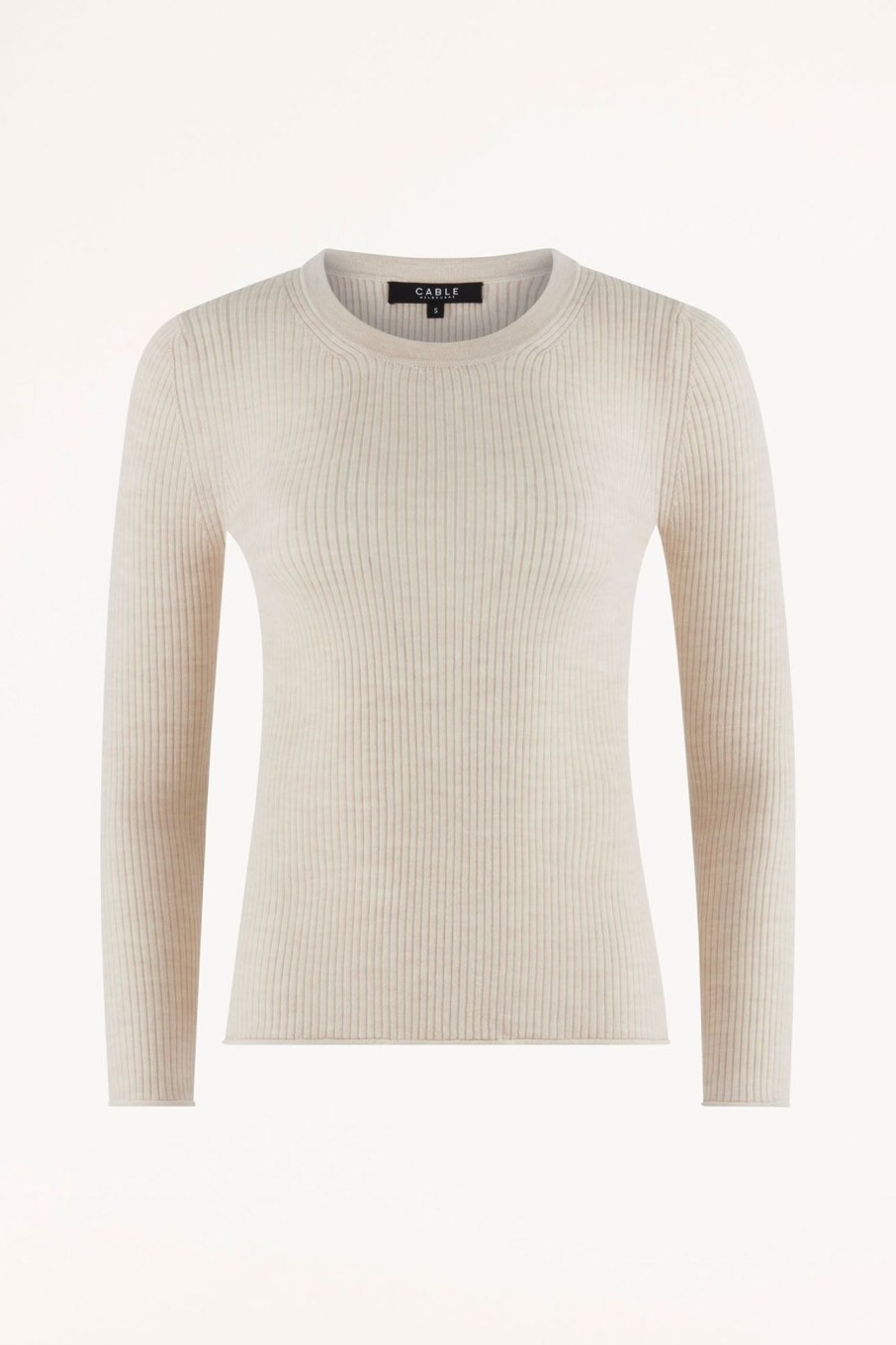 Cable Melbourne Foundation Basics | Superfine Merino Rib Crew - Wheat