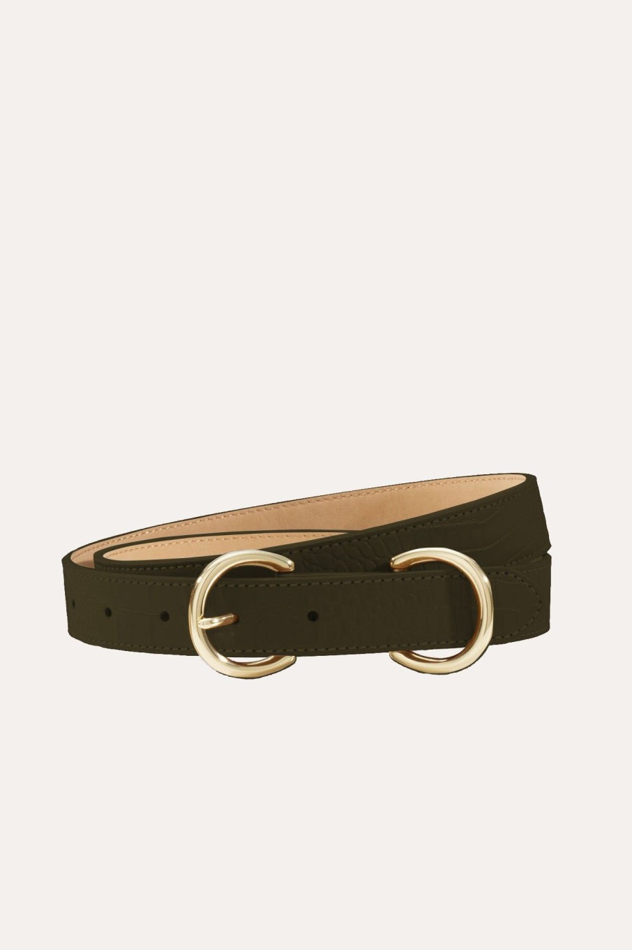 Cable Melbourne Belts | Embossed Croc Hip Belt - Khaki