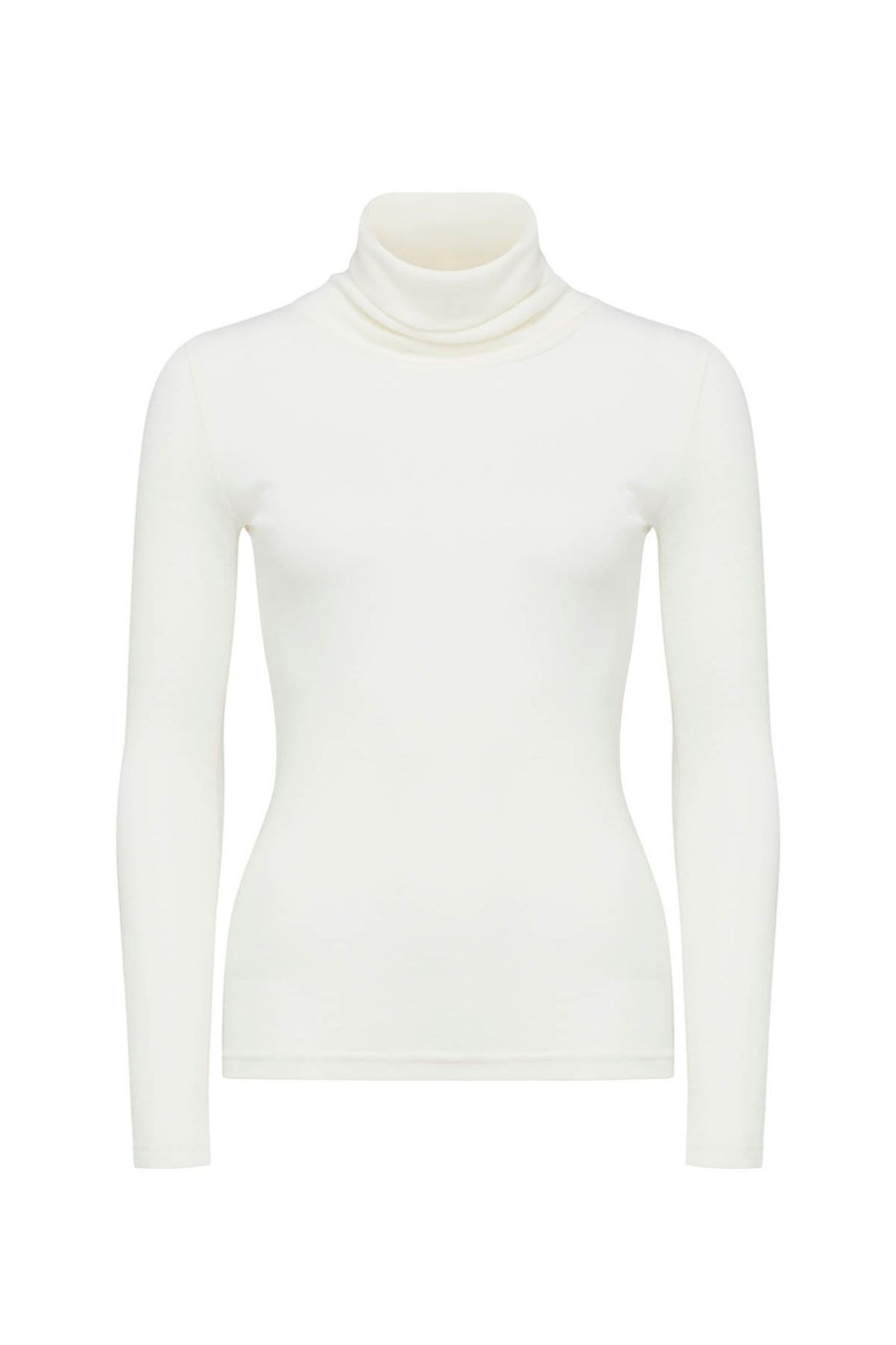 Cable Melbourne Foundation Basics | Babywool Rib Turtle Neck - Milk