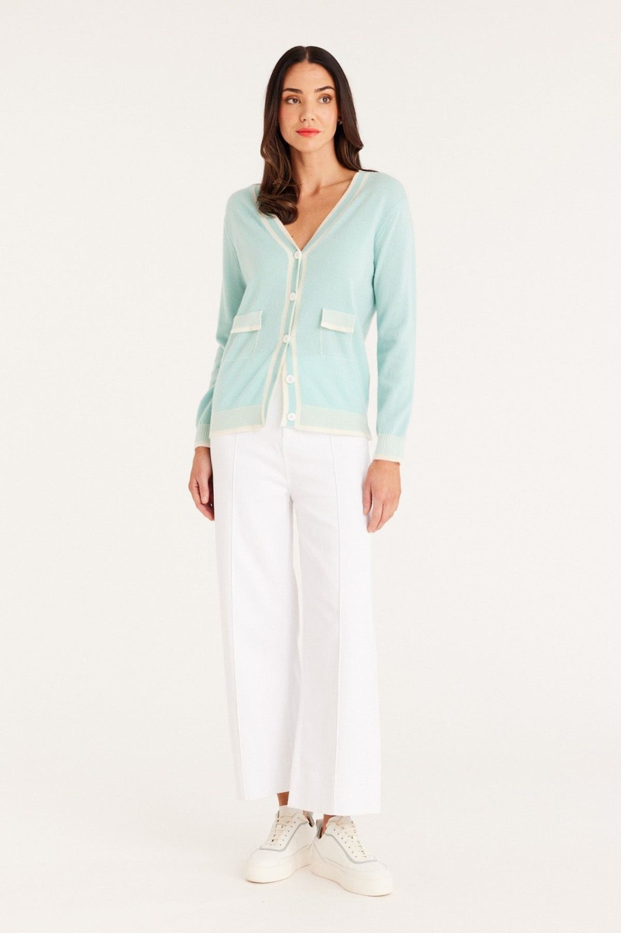 Cable Melbourne Knitwear | Cashwool Cardigan - Seafoam