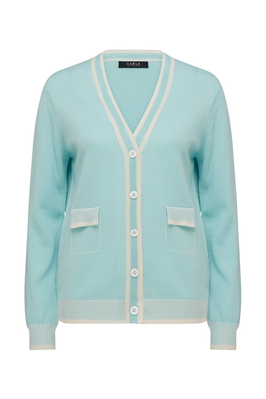 Cable Melbourne Knitwear | Cashwool Cardigan - Seafoam