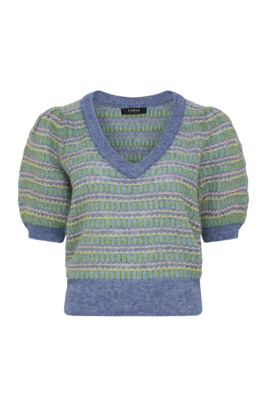 Cable Melbourne Tops & Shirts | Mohair Crochet Tee - Multi Stripe