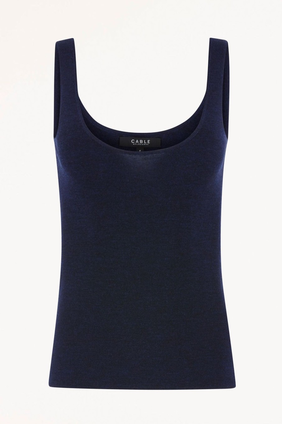 Cable Melbourne Foundation Basics | Superfine Merino Singlet - Navy